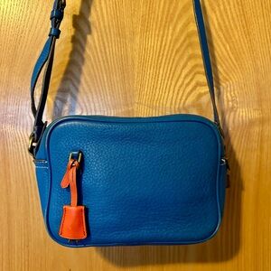 J. Crew Blue Crossbody Bag with Red Accent